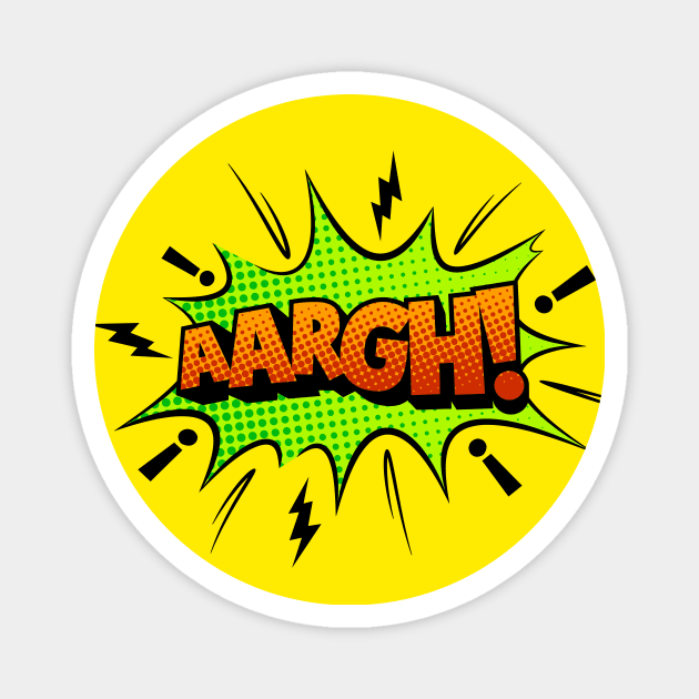 Aargh Comic Book Text Magnet by JunkyDotCom